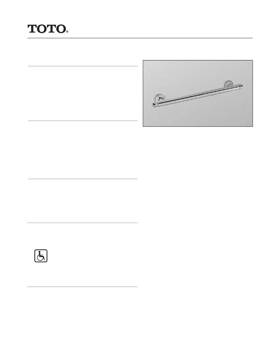Factory Direct Hardware Toto YG30042 Traditional User Manual | 2 pages
