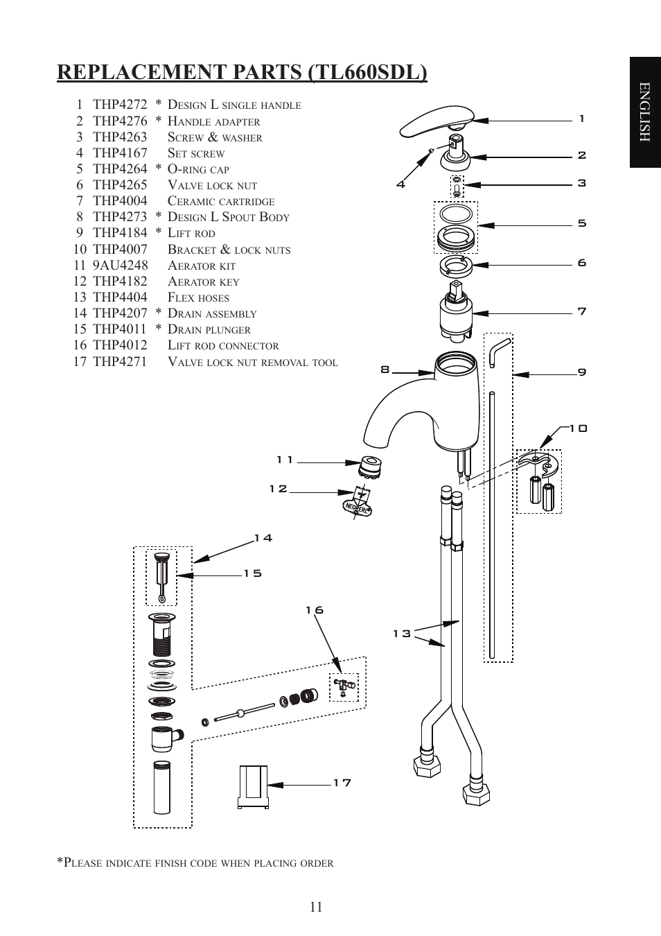 Replacement parts (tl660sdl) | Factory Direct Hardware Toto TL680SDL#CP User Manual | Page 11 / 44
