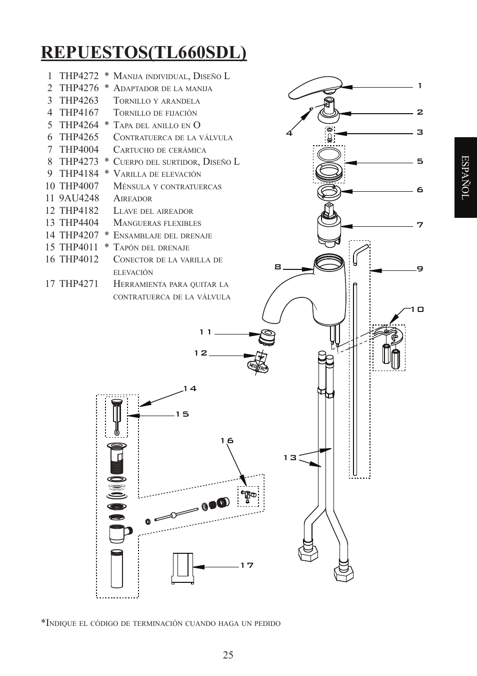 Repuestos(tl660sdl) | Factory Direct Hardware Toto TL680SDL#CP User Manual | Page 25 / 44