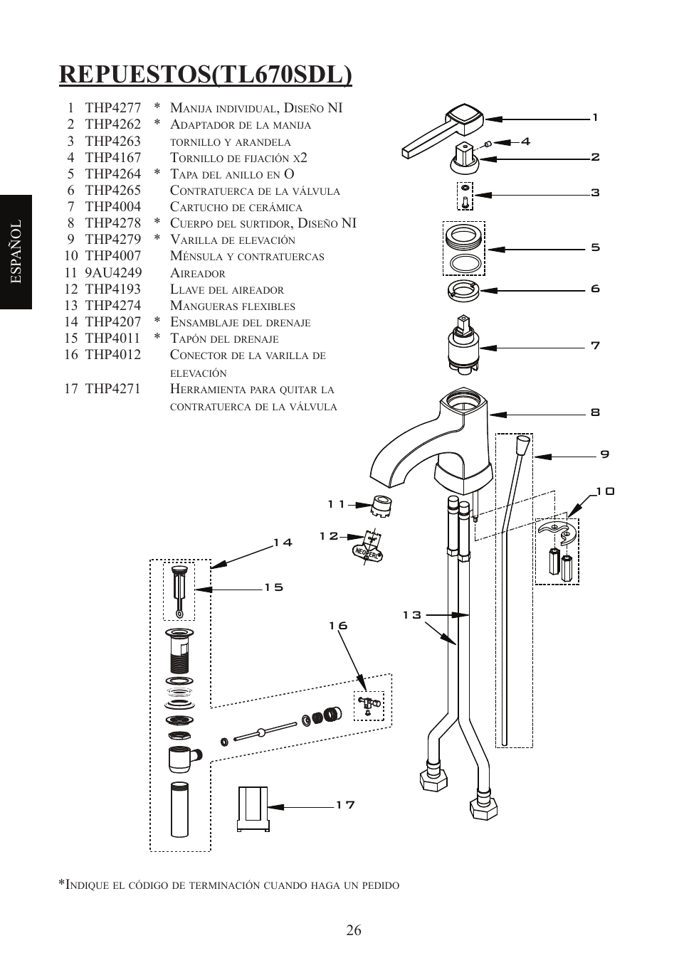 Repuestos(tl670sdl) | Factory Direct Hardware Toto TL680SDL#CP User Manual | Page 26 / 44
