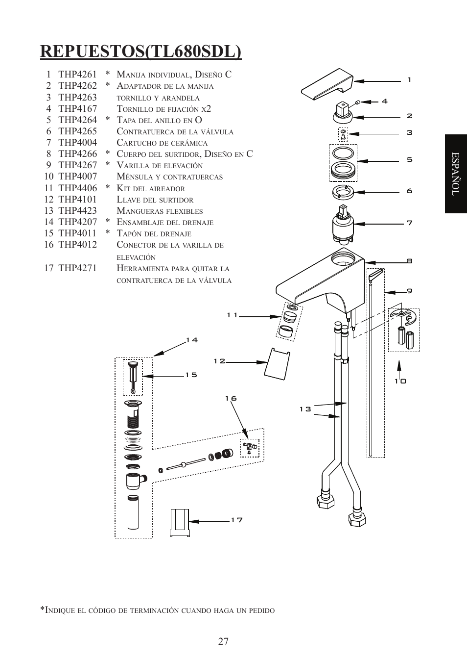 Repuestos(tl680sdl) | Factory Direct Hardware Toto TL680SDL#CP User Manual | Page 27 / 44