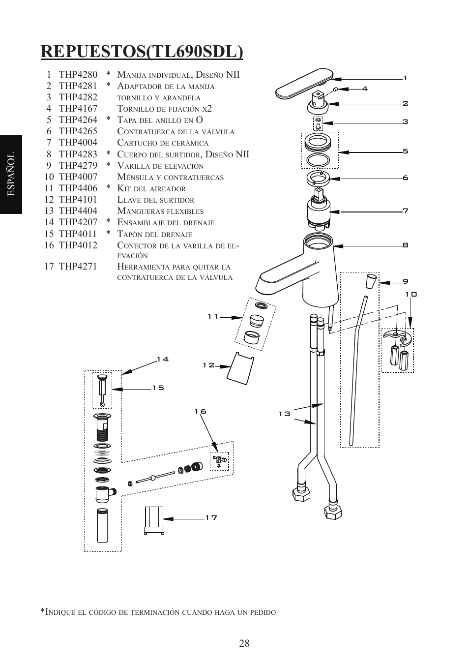 Repuestos(tl690sdl) | Factory Direct Hardware Toto TL680SDL#CP User Manual | Page 28 / 44