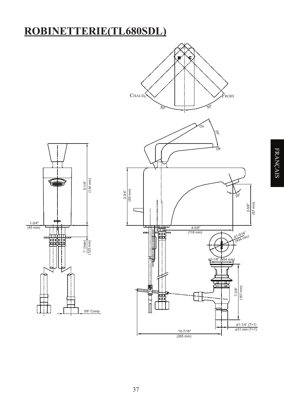 Robinetterie(tl680sdl), Français | Factory Direct Hardware Toto TL680SDL#CP User Manual | Page 37 / 44