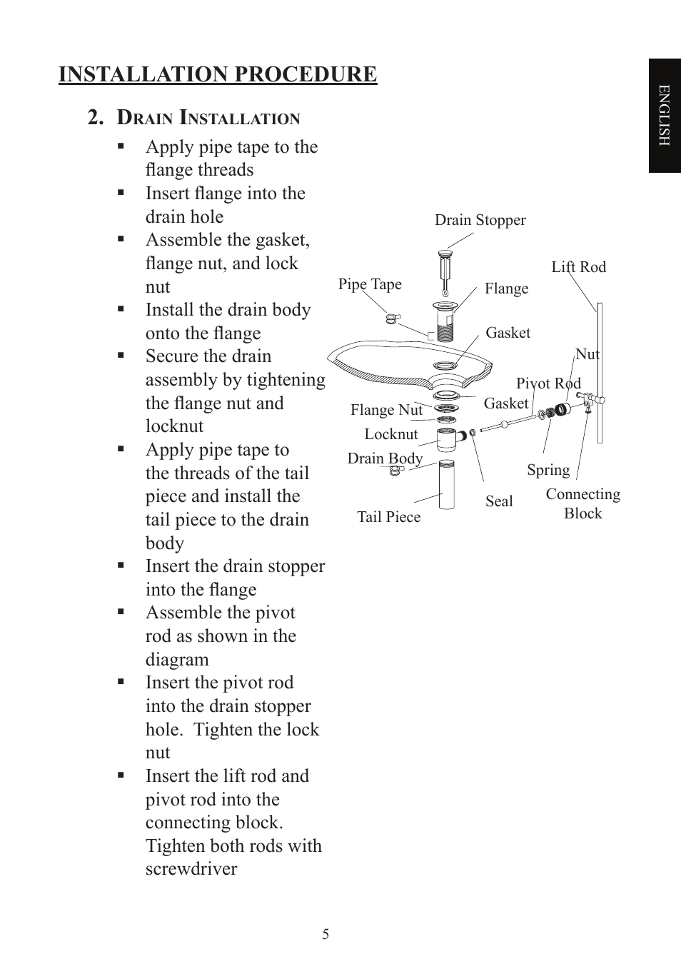 Installation procedure 2. d | Factory Direct Hardware Toto TL680SDL#CP User Manual | Page 5 / 44
