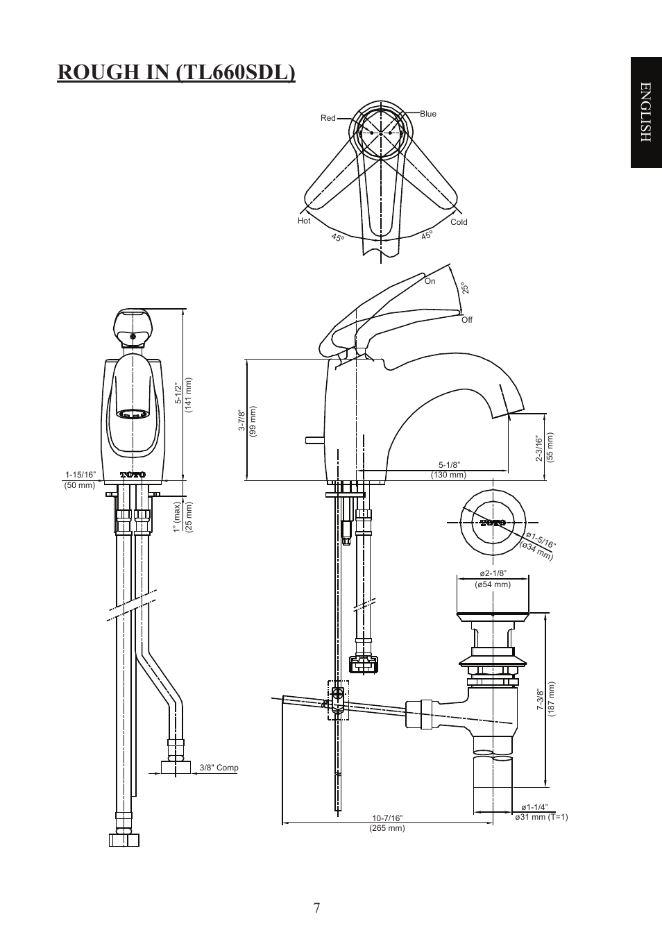 Rough in (tl660sdl), English | Factory Direct Hardware Toto TL680SDL#CP User Manual | Page 7 / 44
