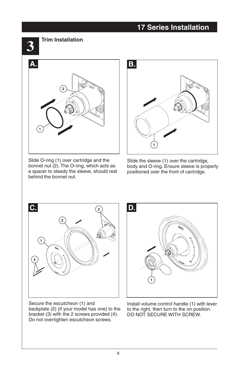 C. d. a. b, 17 series installation | Factory Direct Hardware Delta T14455LHP Victorian User Manual | Page 11 / 70