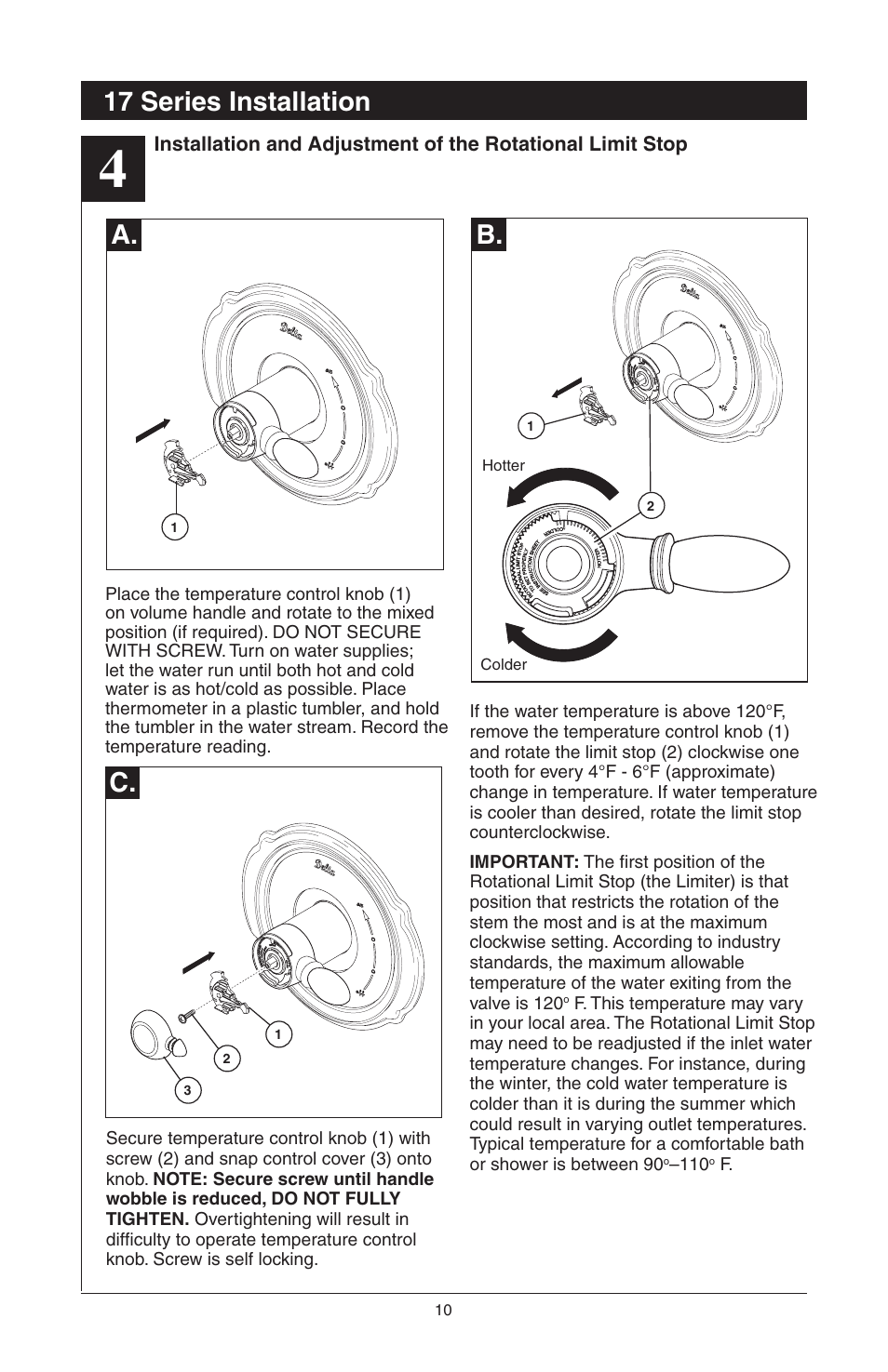 C. a. b, 17 series installation | Factory Direct Hardware Delta T14455LHP Victorian User Manual | Page 12 / 70