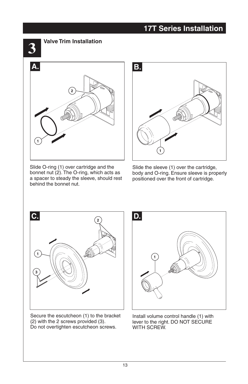 C. d. a. b, 17t series installation | Factory Direct Hardware Delta T14455LHP Victorian User Manual | Page 15 / 70