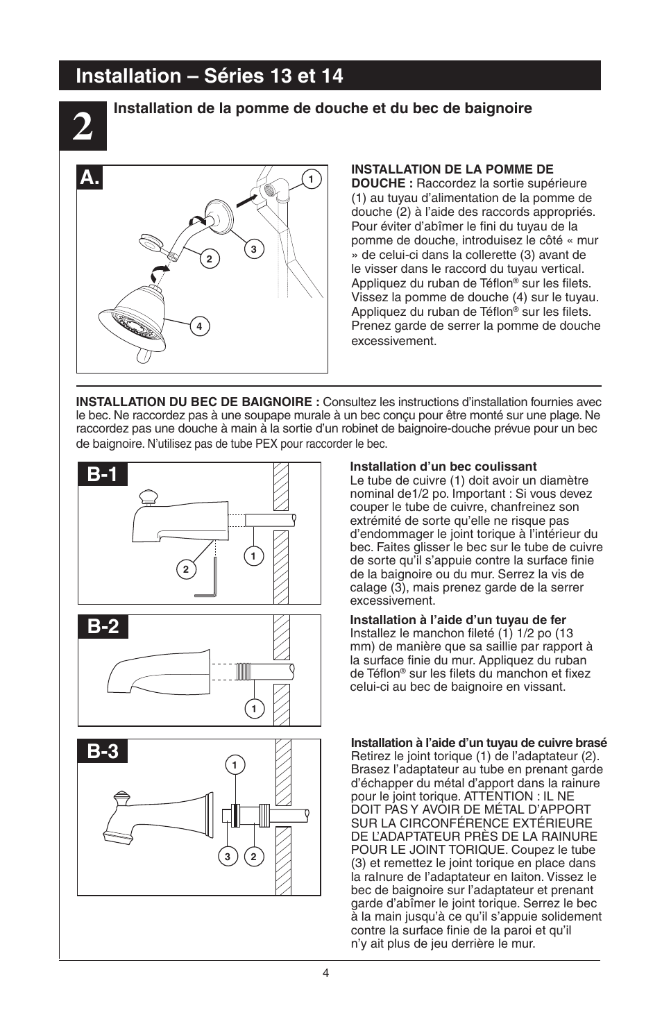 Installation – séries 13 et 14 | Factory Direct Hardware Delta T14455LHP Victorian User Manual | Page 38 / 70