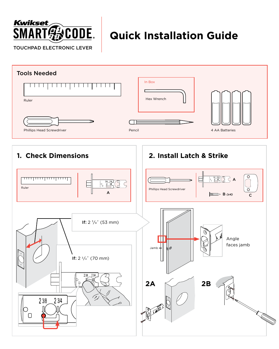 Kwikset 912TNL User Manual | 5 pages