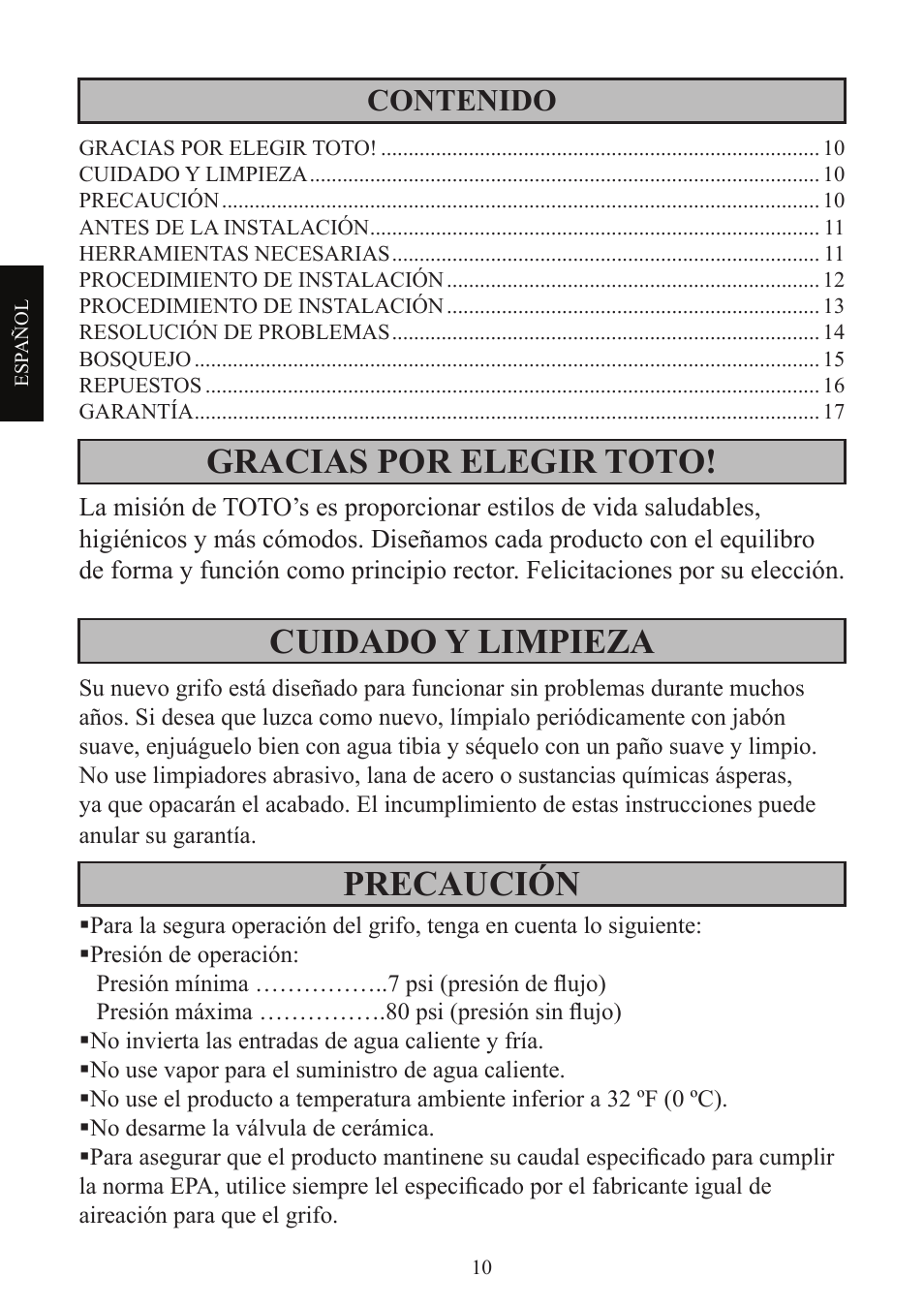 Factory Direct Hardware Toto TL960SDLQ User Manual | Page 10 / 28