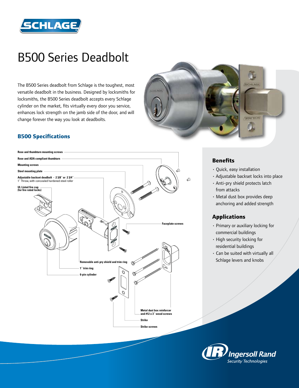 Factory Direct Hardware Schlage B562 User Manual | 2 pages