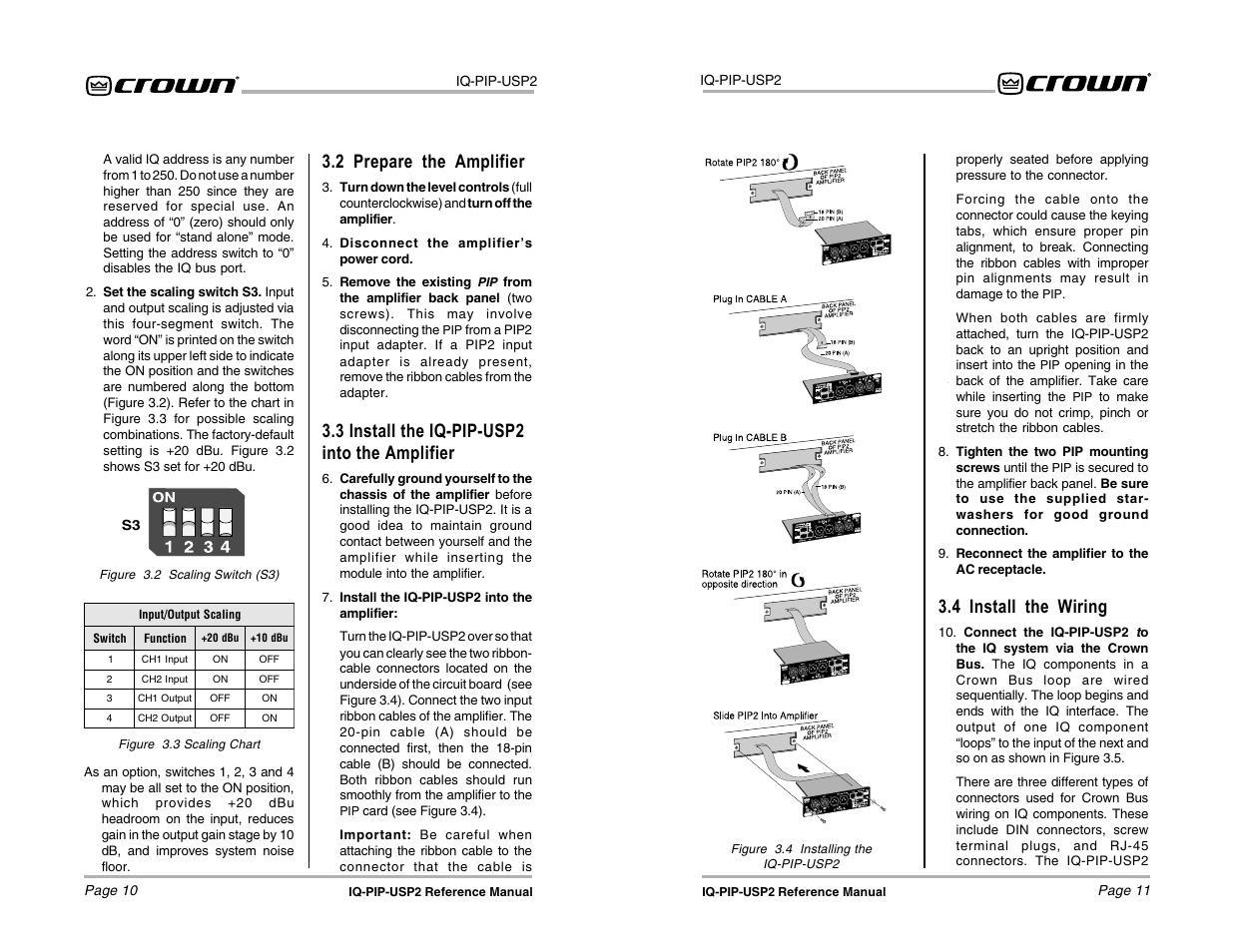 3 install the iq-pip-usp2 into the amplifier, 2 prepare the amplifier, 4 install the wiring | Crown Audio IQ-PIP-USP2 User Manual | Page 6 / 27