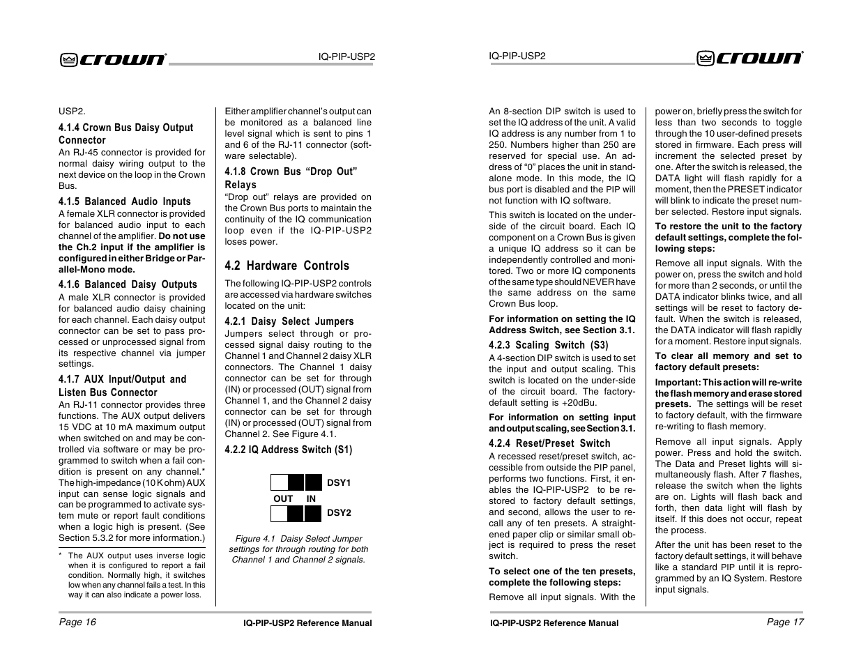 2 hardware controls | Crown Audio IQ-PIP-USP2 User Manual | Page 9 / 27
