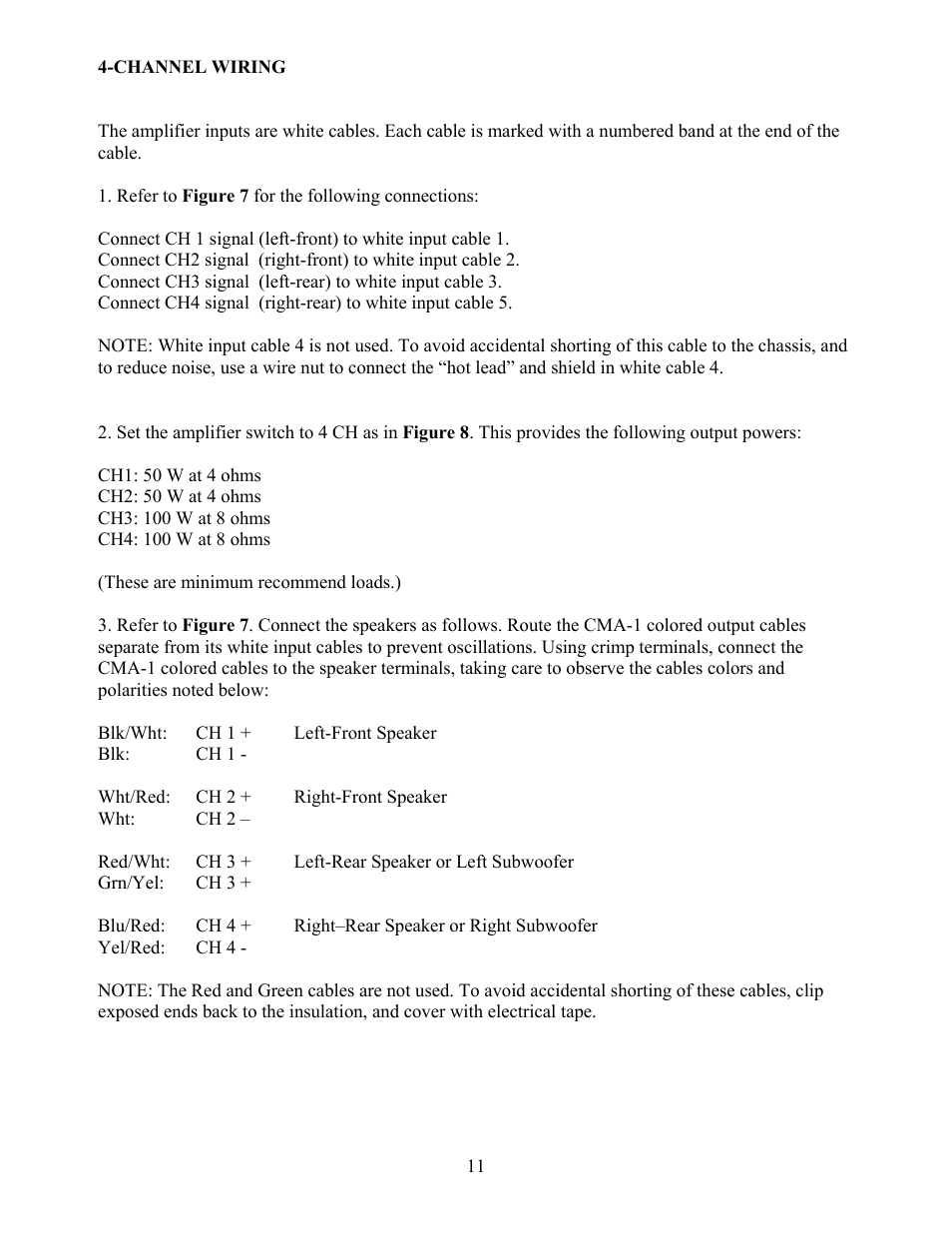 Crown Audio CMA-1 User Manual | Page 11 / 15