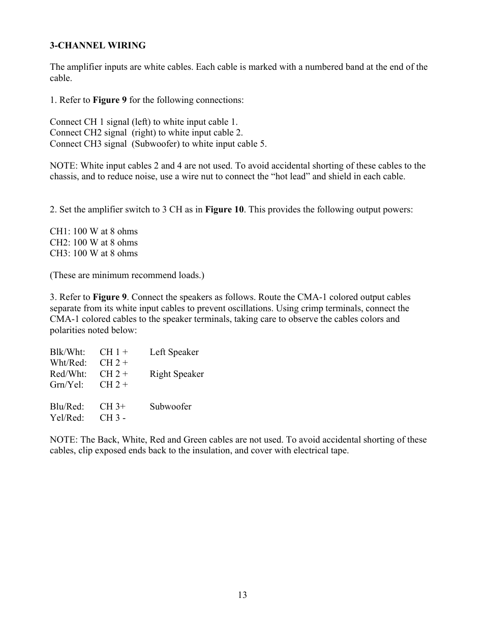 Crown Audio CMA-1 User Manual | Page 13 / 15