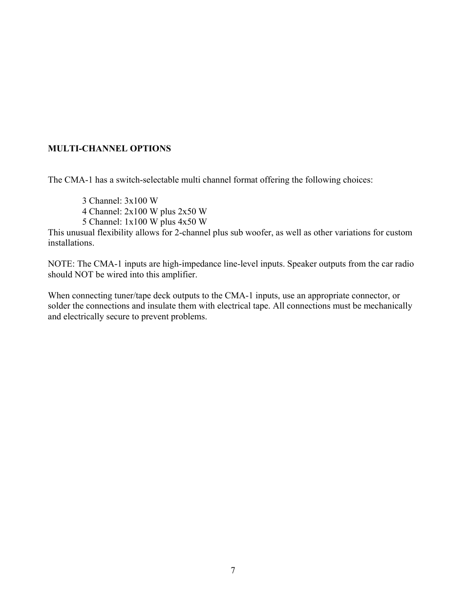 Crown Audio CMA-1 User Manual | Page 7 / 15