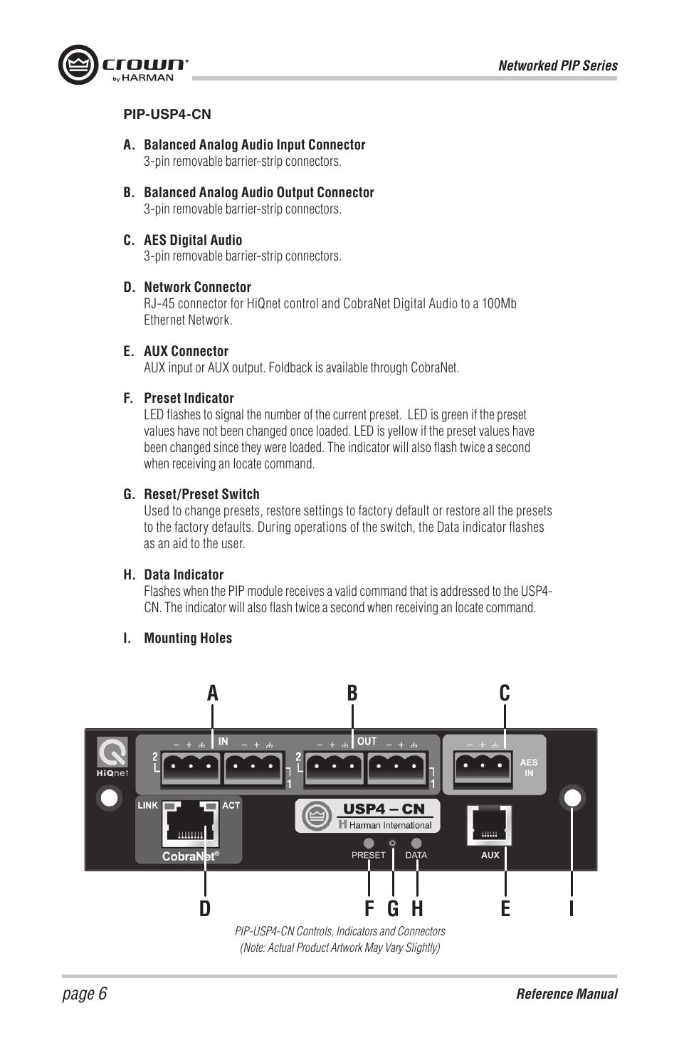 Crown Audio PIP-BLU Module User Manual | Page 6 / 16
