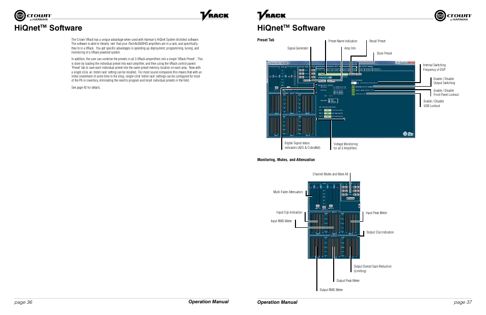 Hiqnet ™ software | Crown Audio VRack4X3500HD User Manual | Page 19 / 25