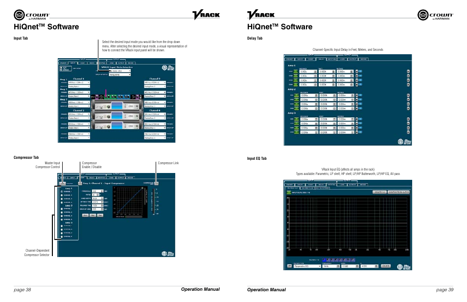 Hiqnet ™ software | Crown Audio VRack4X3500HD User Manual | Page 20 / 25