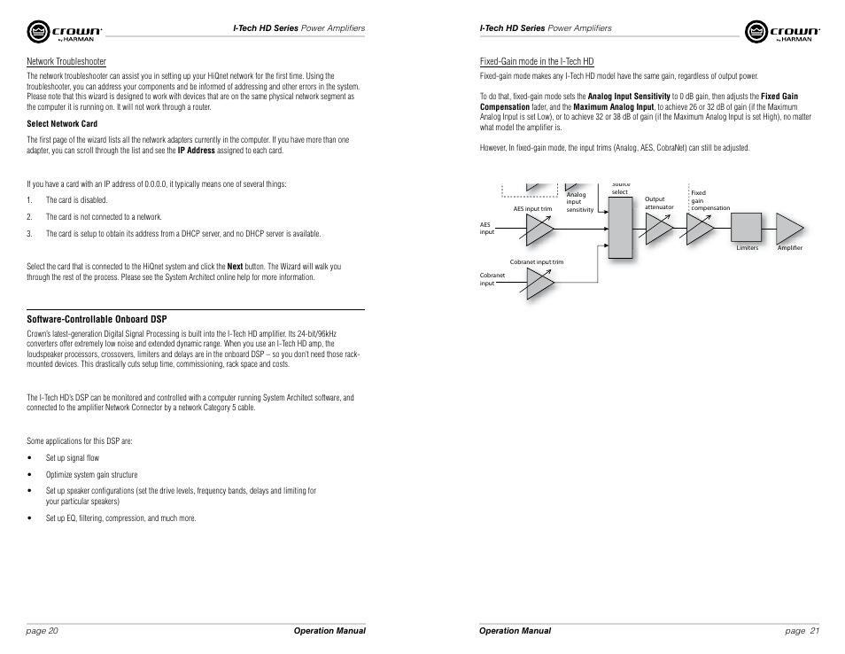 Crown Audio I-Tech HD Series User Manual | Page 11 / 21