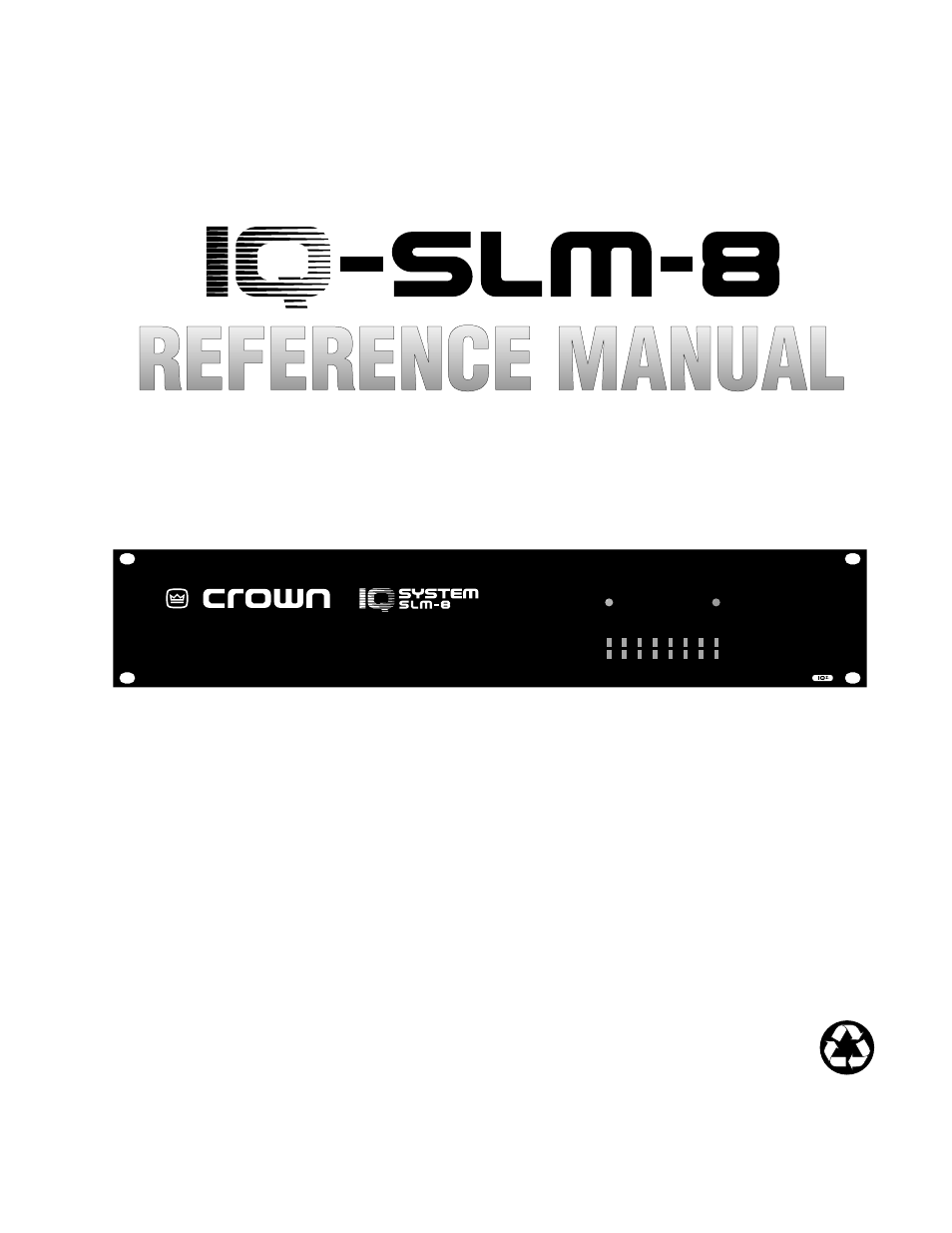 Crown Audio IQ-SLM8 User Manual | 25 pages