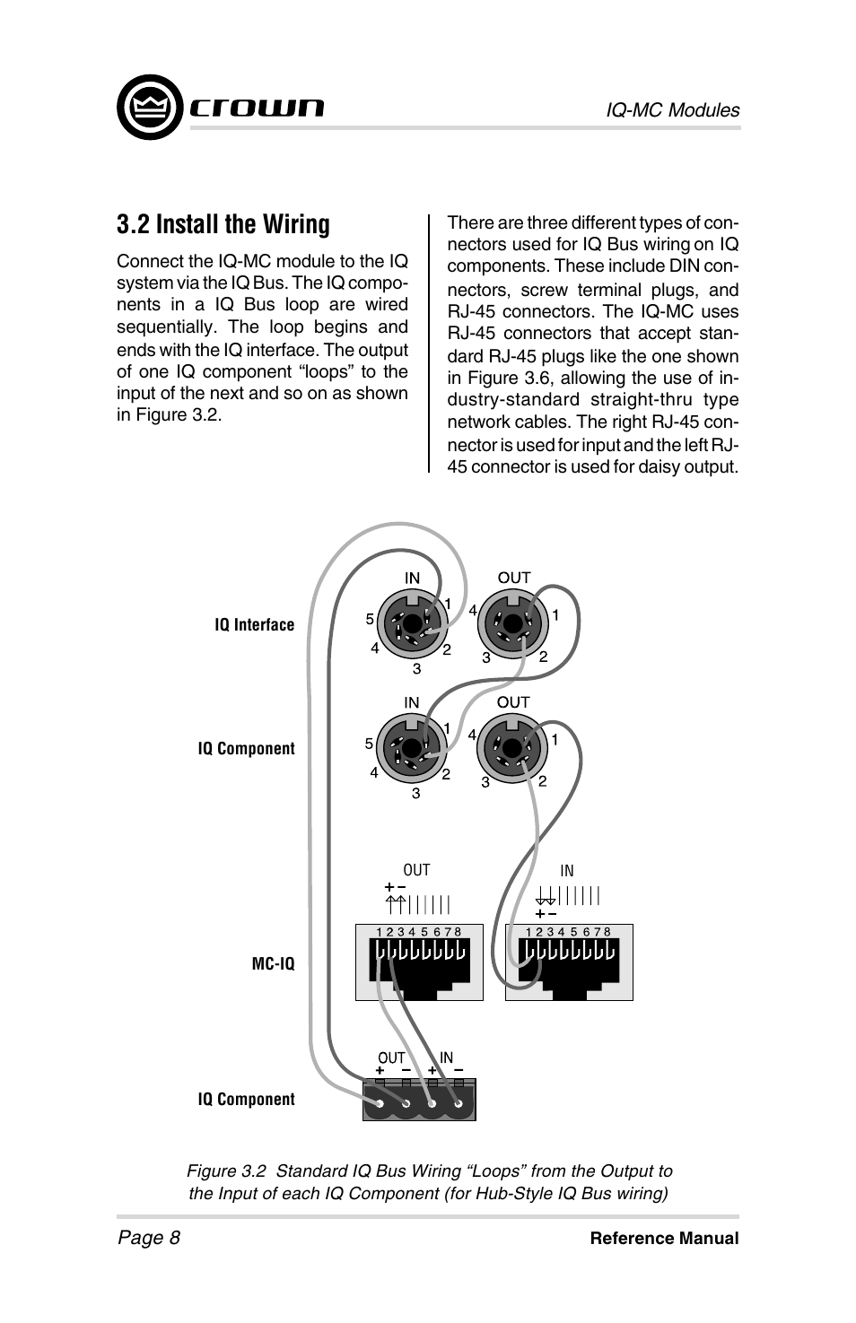 2 install the wiring | Crown Audio IQ-MCA-IQ-MC8 User Manual | Page 8 / 32