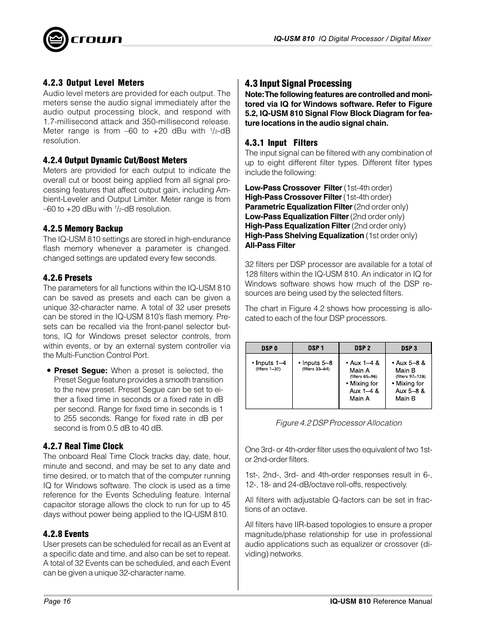 Crown Audio IQ-USM 810 User Manual | Page 16 / 40