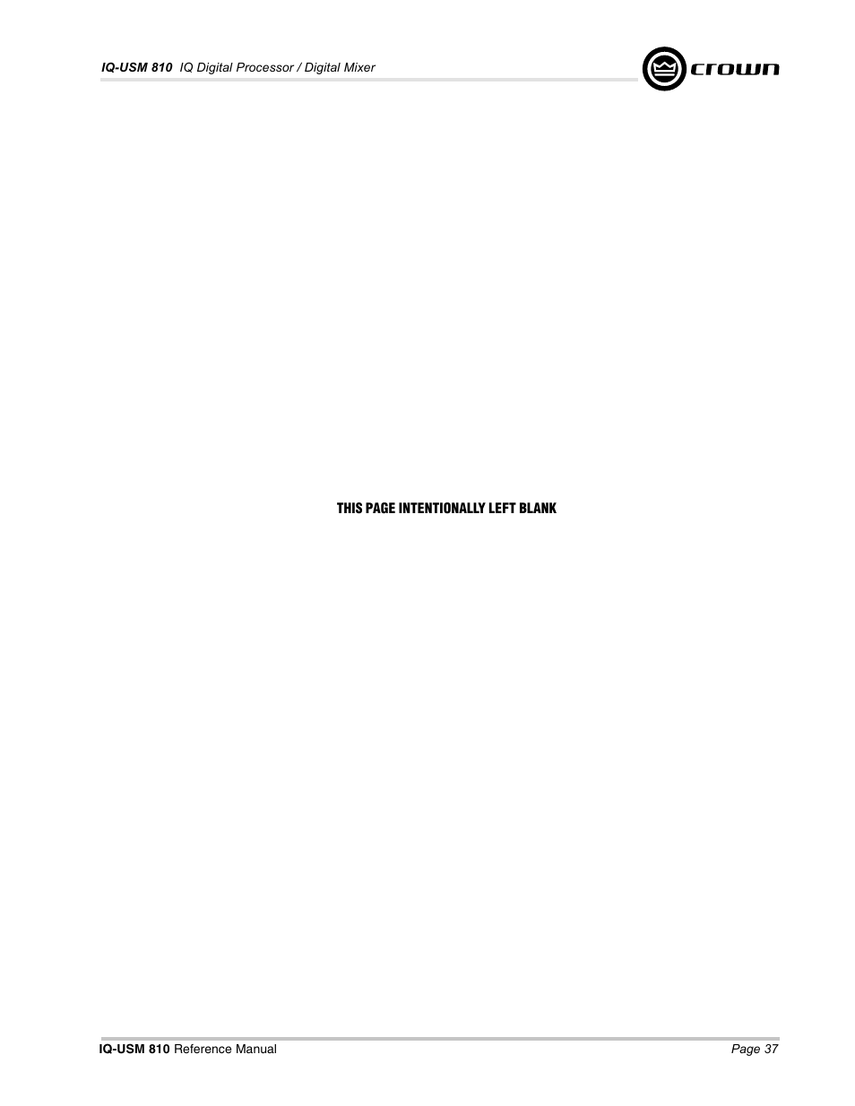 Crown Audio IQ-USM 810 User Manual | Page 37 / 40