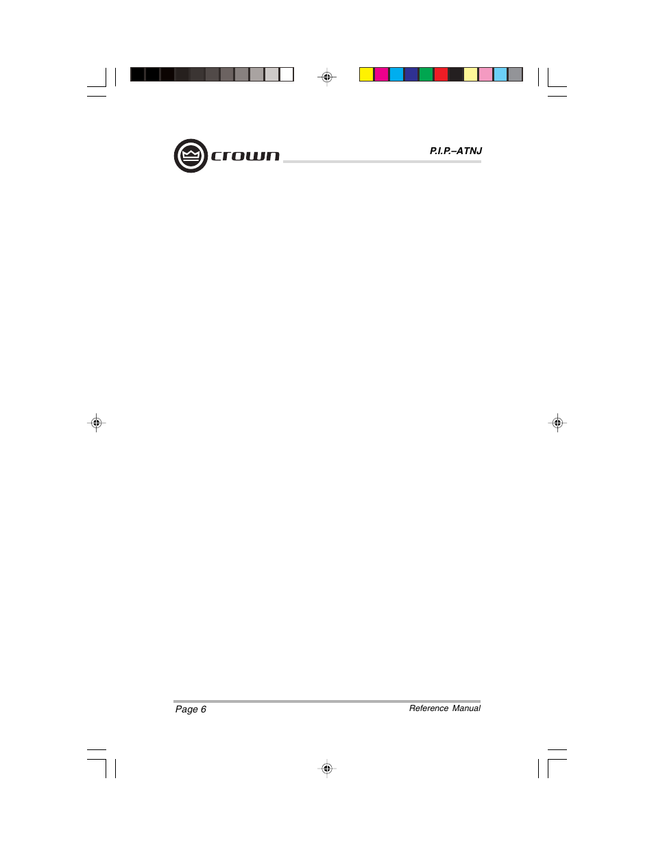 Crown Audio P.I.P.-ATNJ User Manual | Page 6 / 8