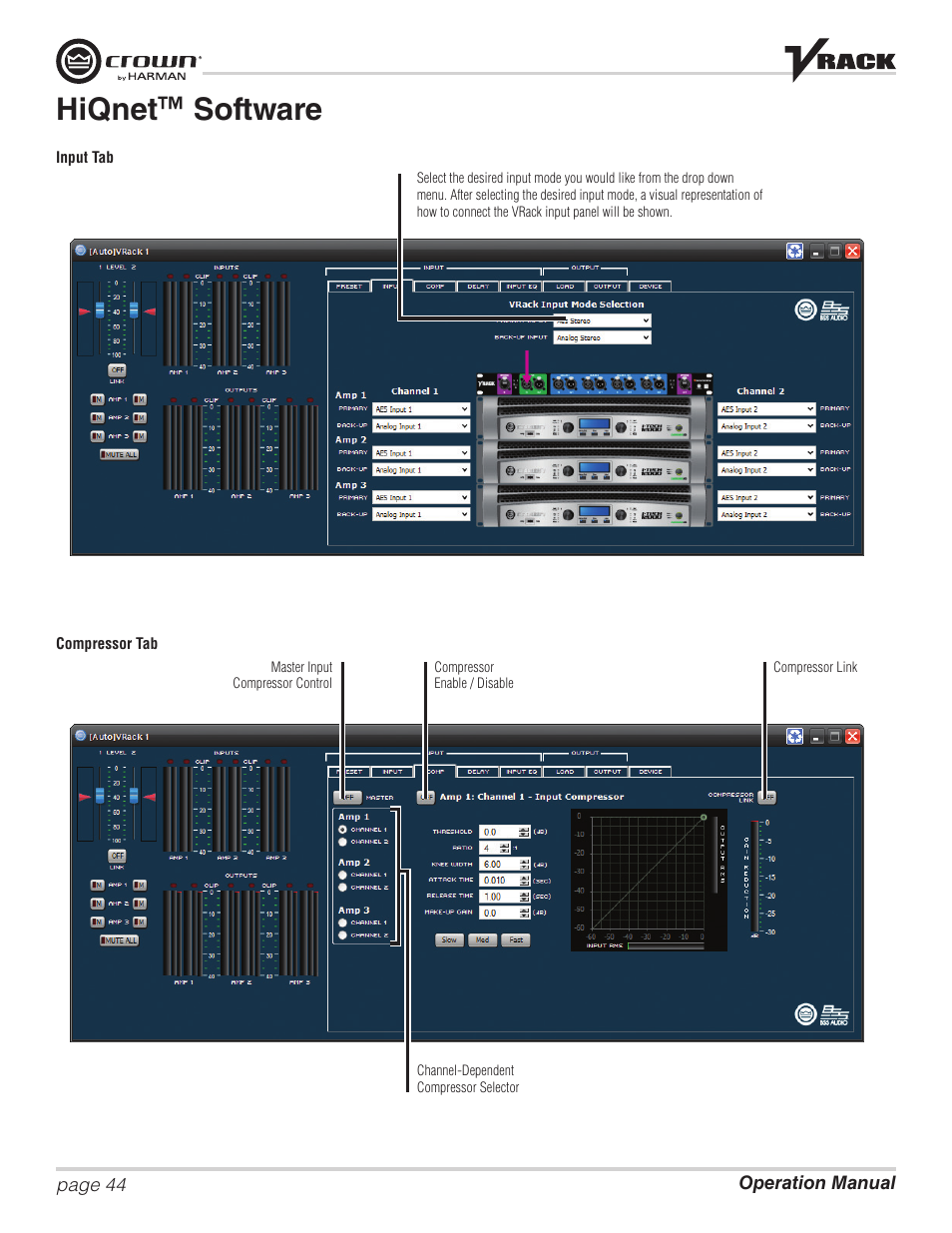 Hiqnet ™ software | Crown Audio VRack12000HD User Manual | Page 44 / 60