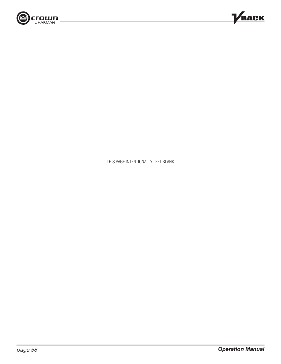 Crown Audio VRack12000HD User Manual | Page 58 / 60