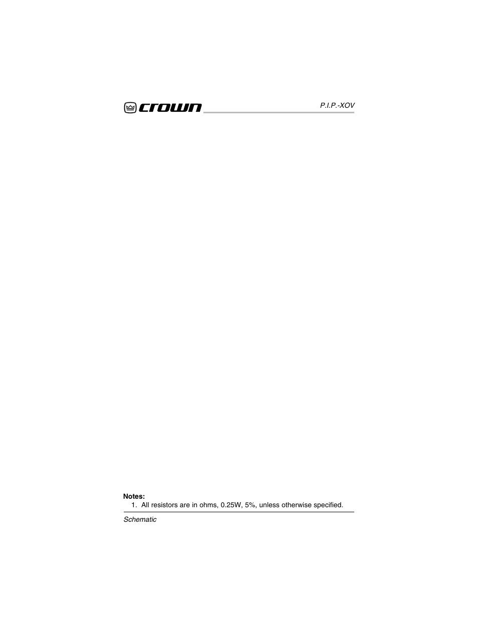 Crown Audio P.I.P.-XOV User Manual | Page 21 / 22