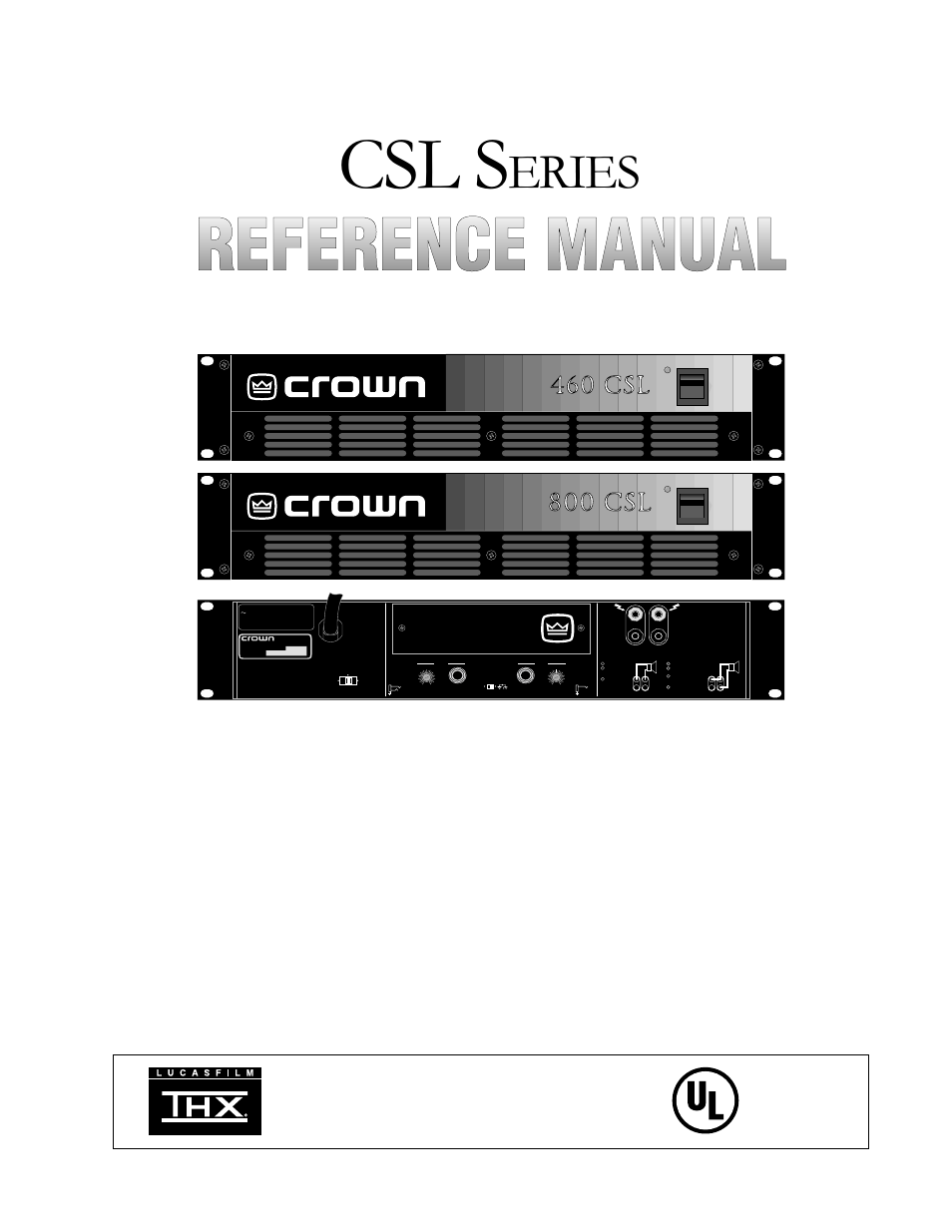 Crown Audio CSL Series User Manual | 19 pages