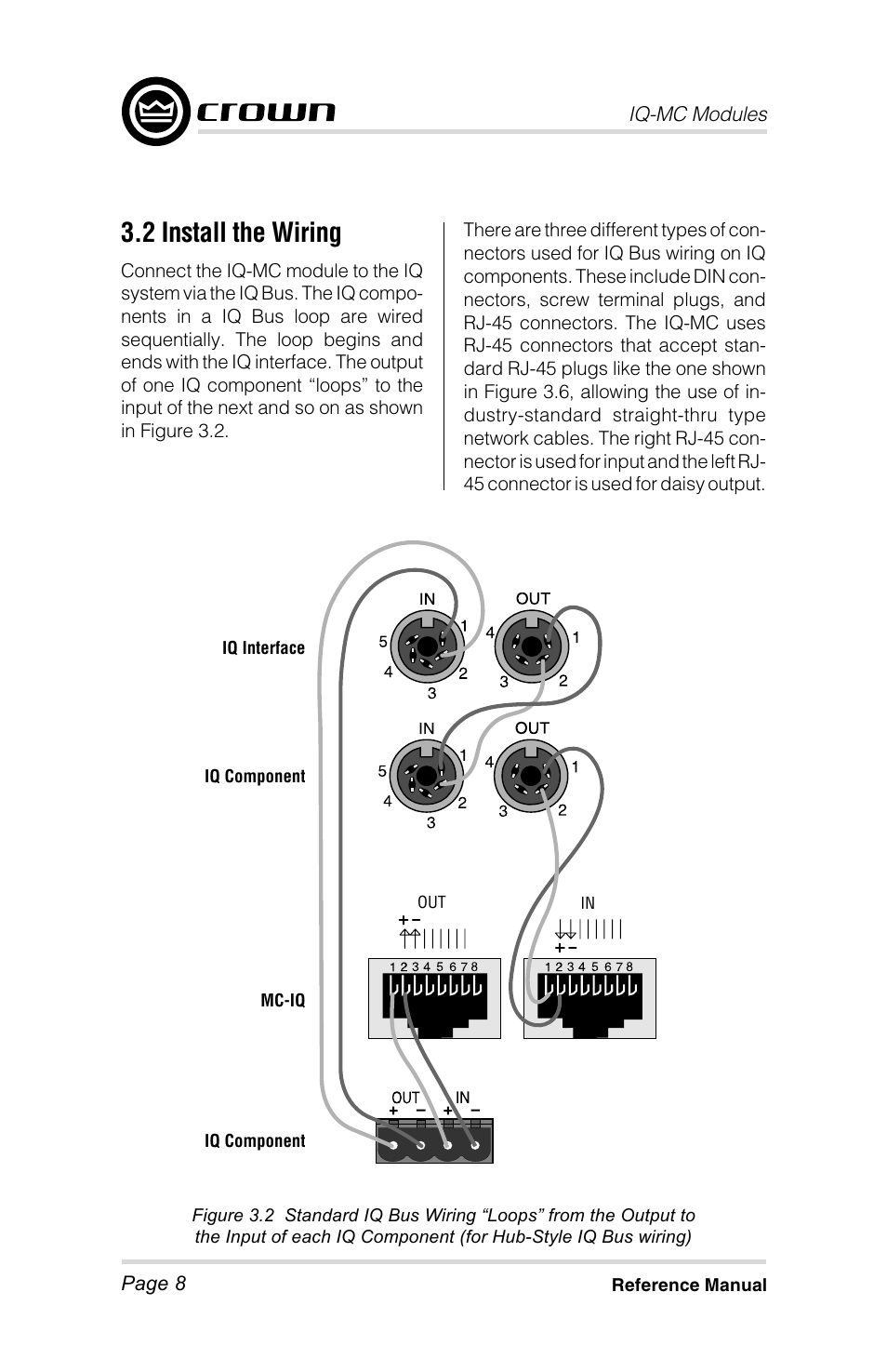 2 install the wiring | Crown Audio IQ-MC4 _ IQ-MC-8 User Manual | Page 8 / 32