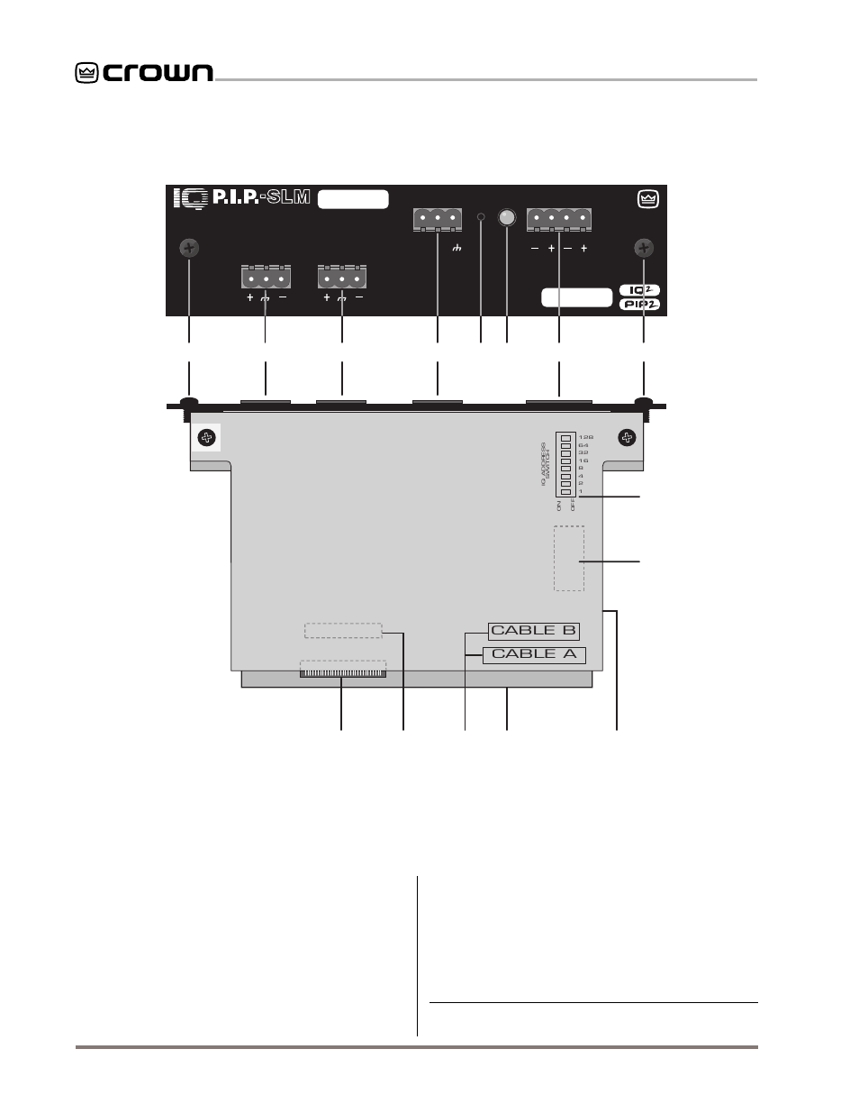 2 facilities, Di j k l, A. mounting screws | B. balanced audio inputs | Crown Audio IQ-P.I.P.-SLM User Manual | Page 8 / 29