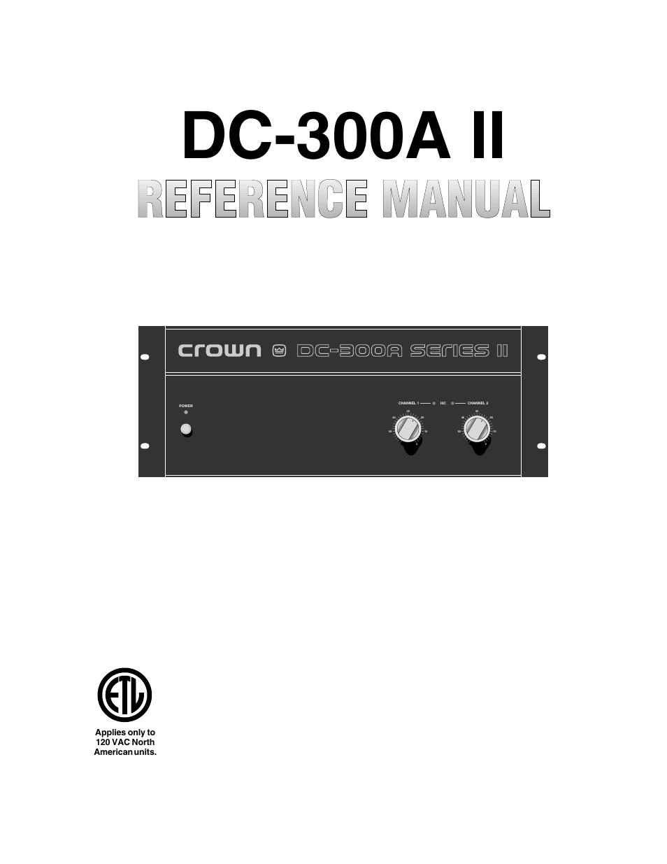 Crown Audio DC-300AII User Manual | 25 pages