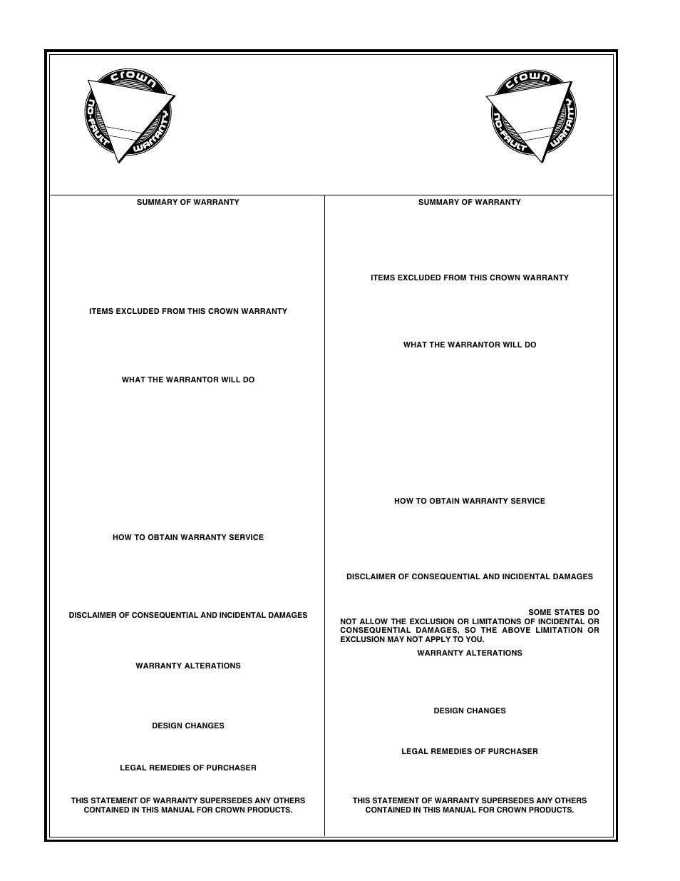 Three year full warranty, Worldwide, North america | Crown Audio DC-300AII User Manual | Page 2 / 25