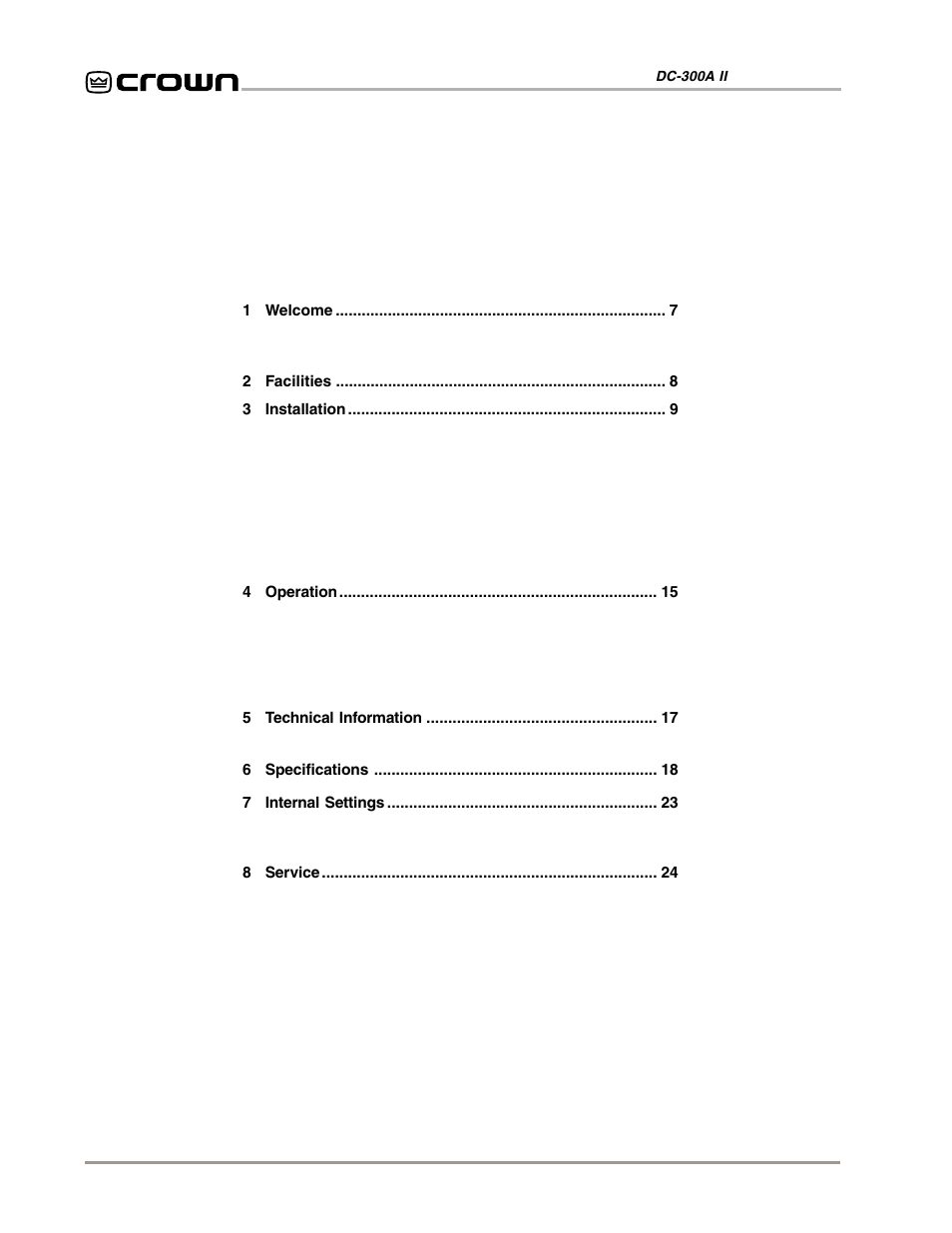 Crown Audio DC-300AII User Manual | Page 4 / 25