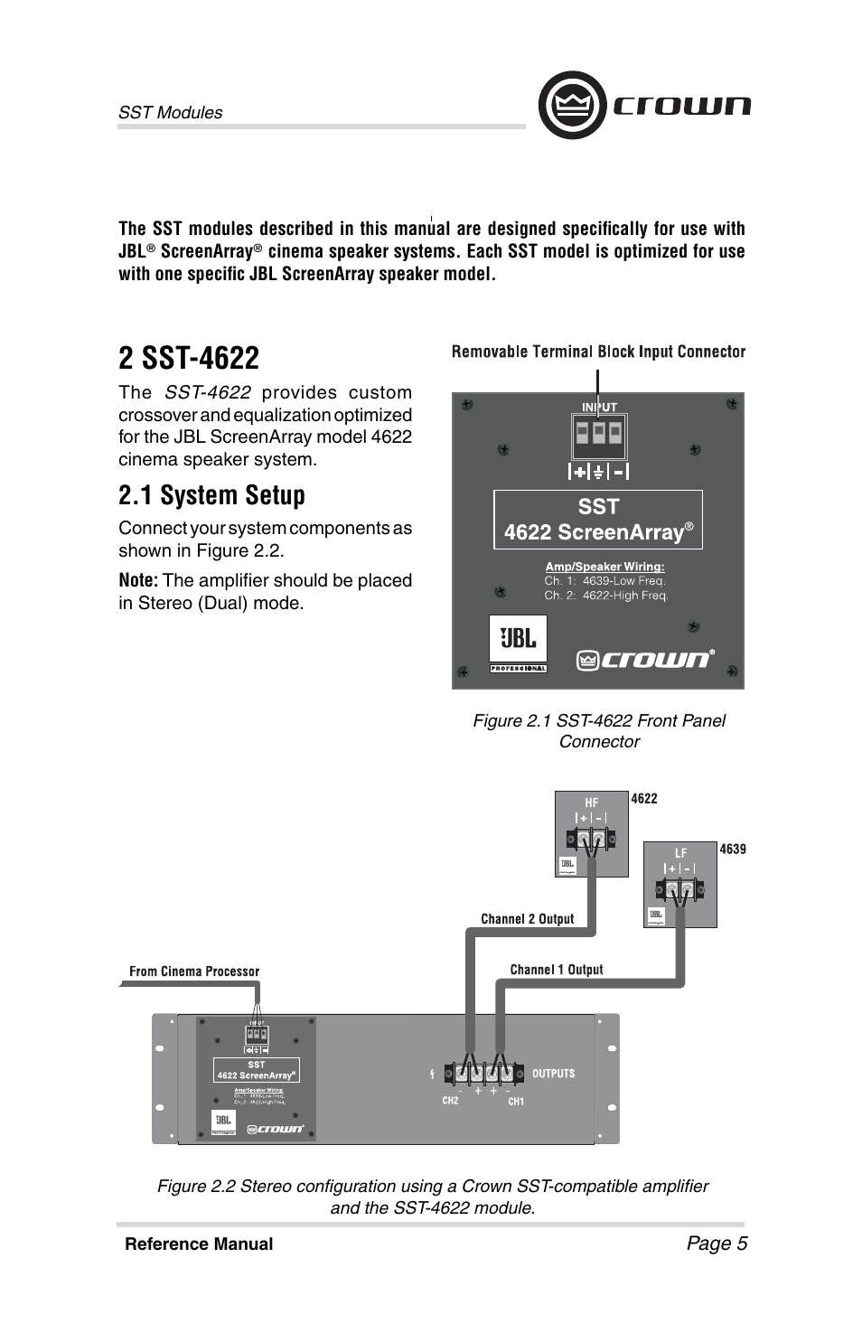1 system setup | Crown Audio SST Modules User Manual | Page 5 / 19