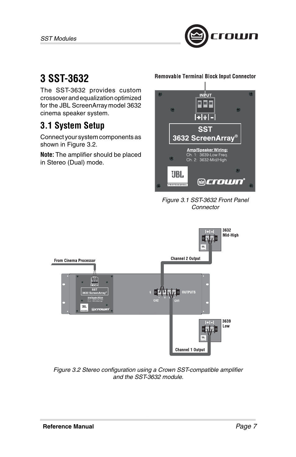 1 system setup | Crown Audio SST Modules User Manual | Page 7 / 19