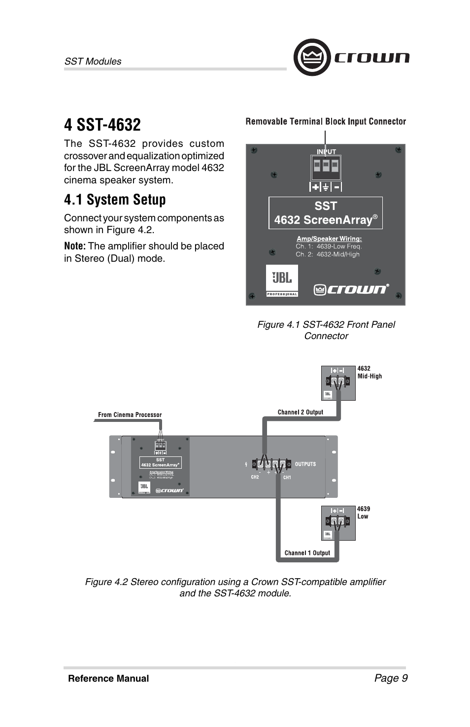1 system setup | Crown Audio SST Modules User Manual | Page 9 / 19