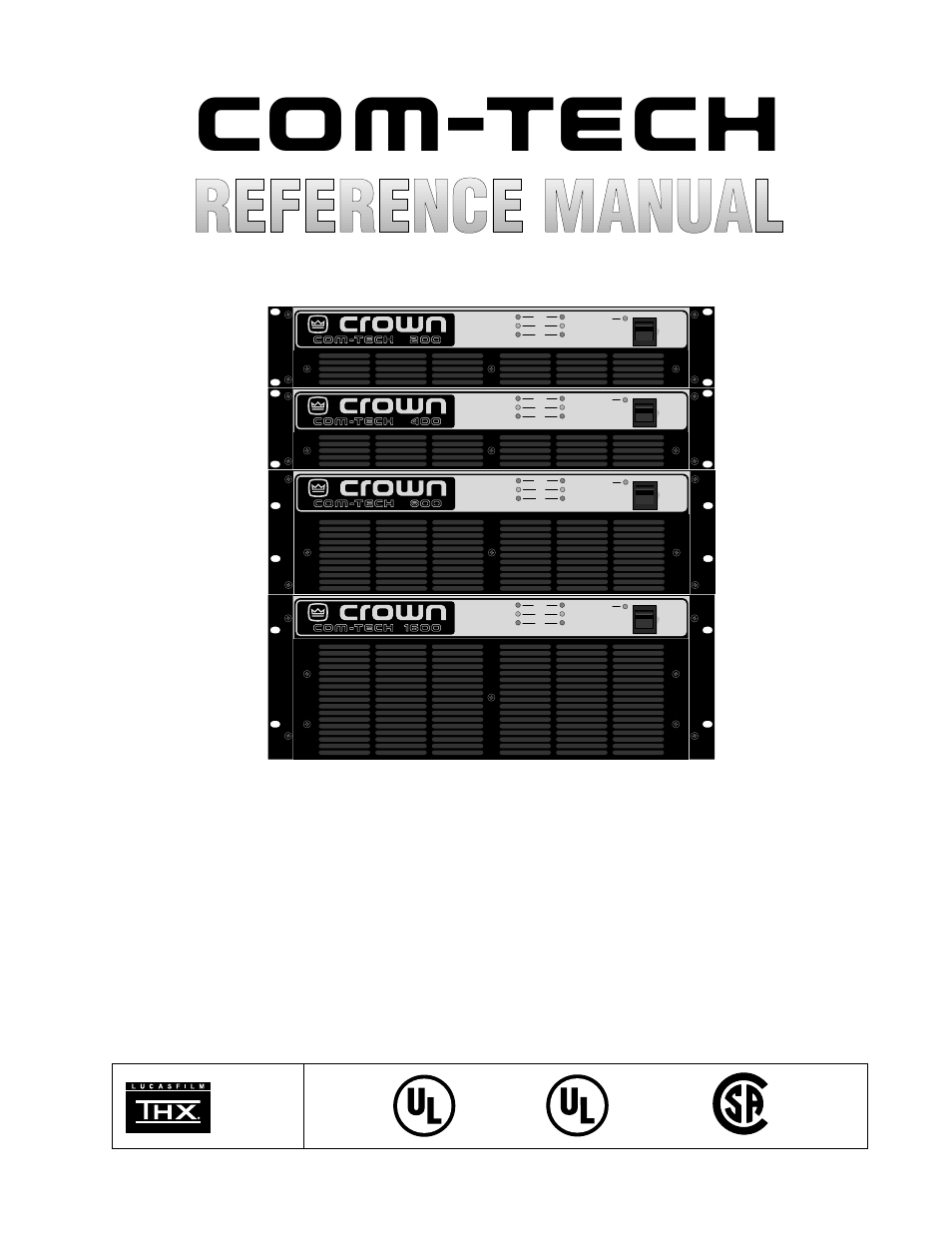 Crown Audio Com-Tech "00 Series" User Manual | 49 pages