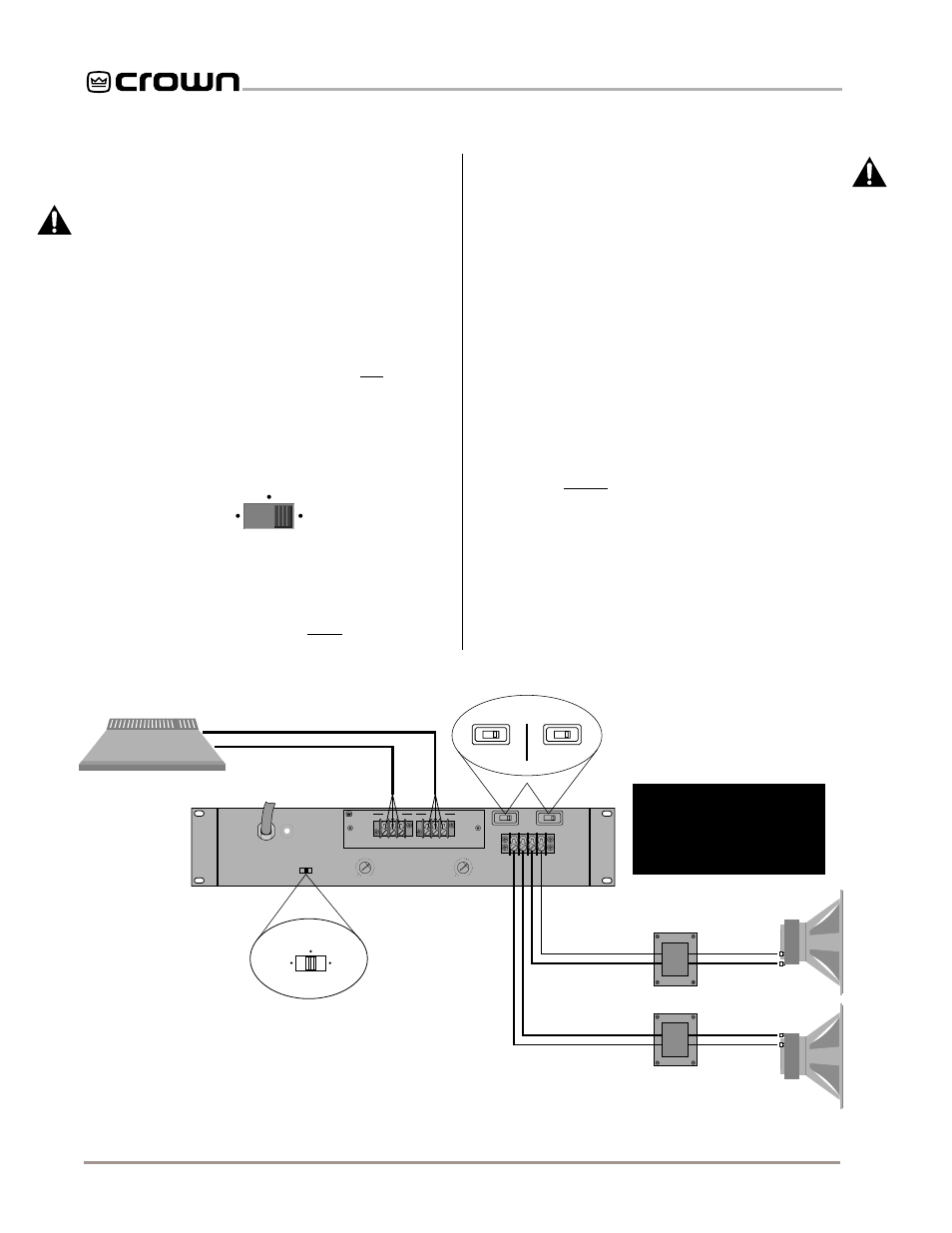 Dual 70 volt mode (both channels), Fig. 3.5 wiring for dual 70 volt mode, Bridge mono dual parallel mono | Crown Audio Com-Tech "00 Series" User Manual | Page 14 / 49