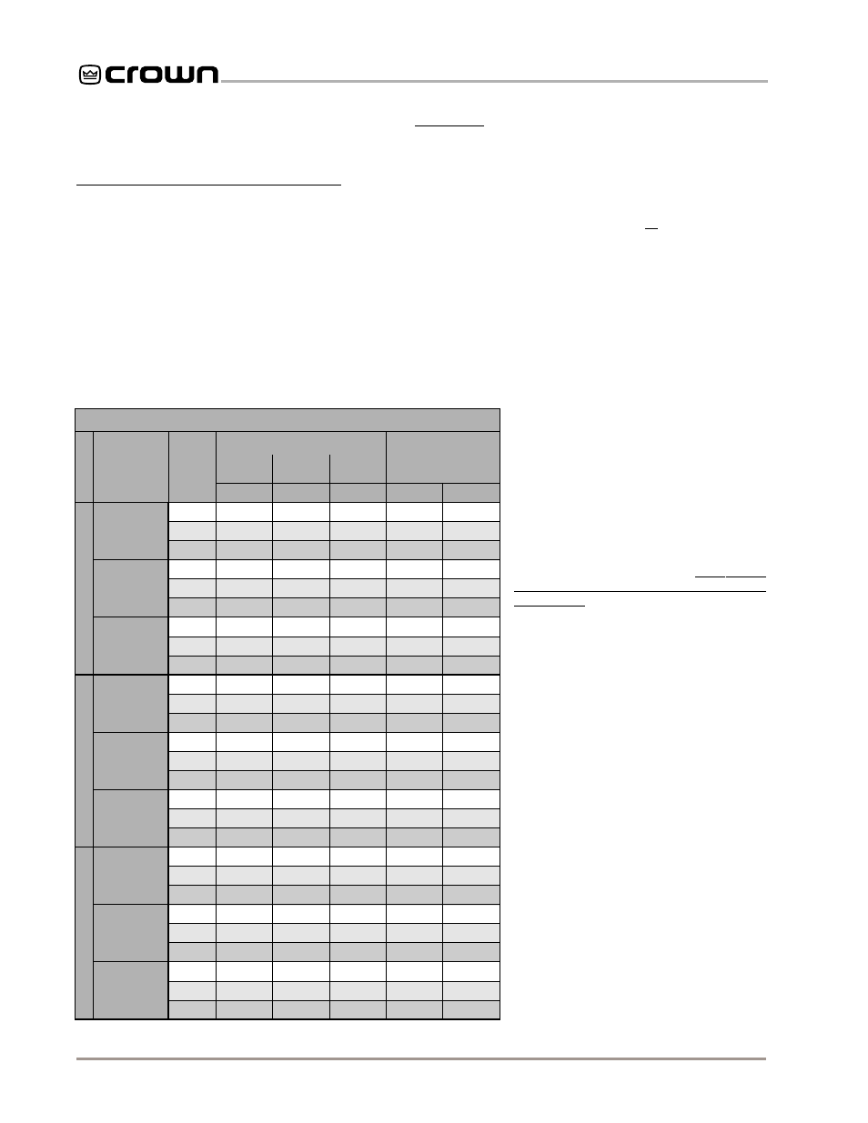 Minimum guaranteed power specifications | Crown Audio Com-Tech "00 Series" User Manual | Page 32 / 49