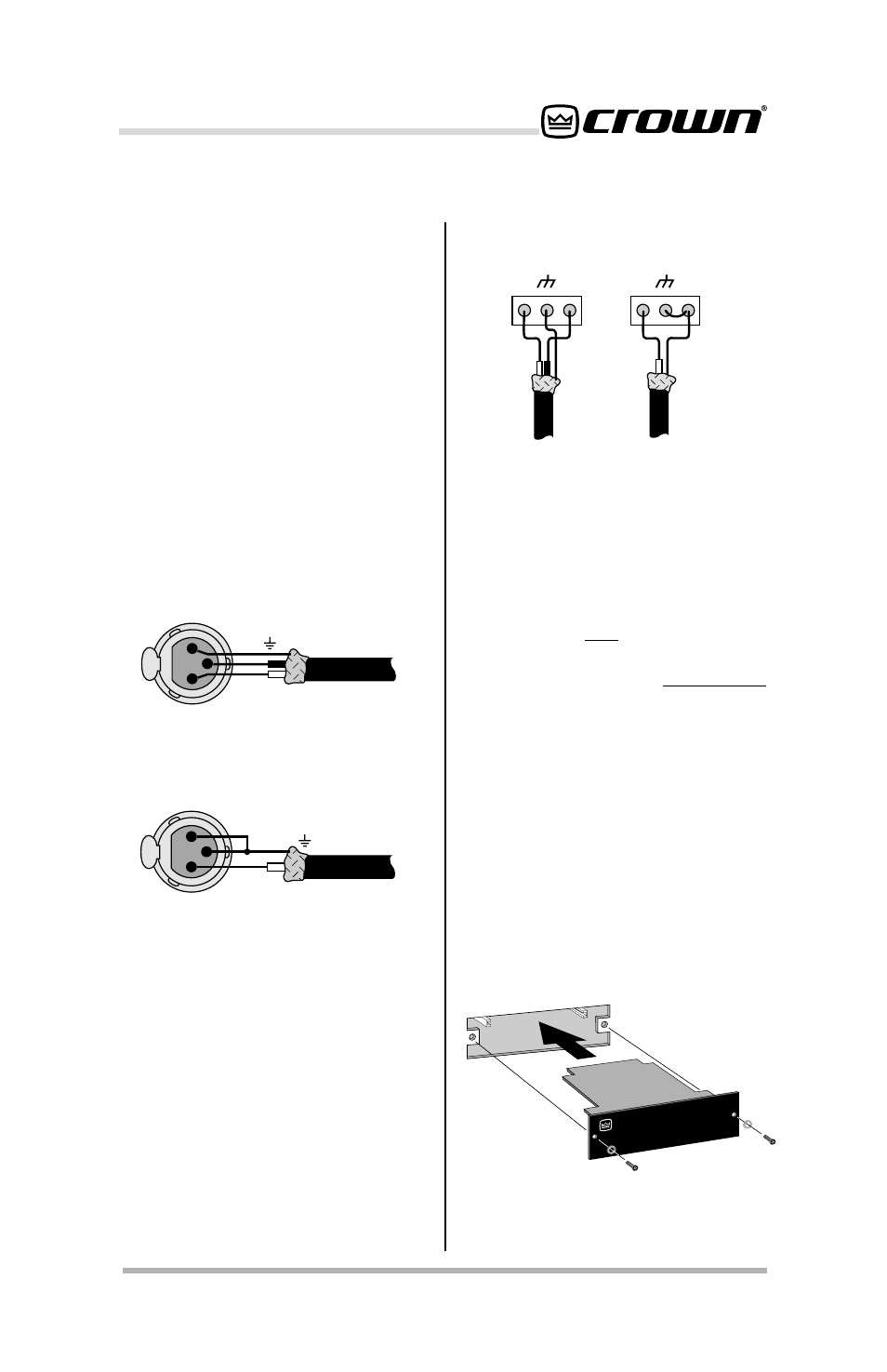 3 installation, Input/output wiring, Page 17 p.i.p.–bp1x & p.i.p.–bp1c | Crown Audio P.I.P.-BP1 User Manual | Page 17 / 26