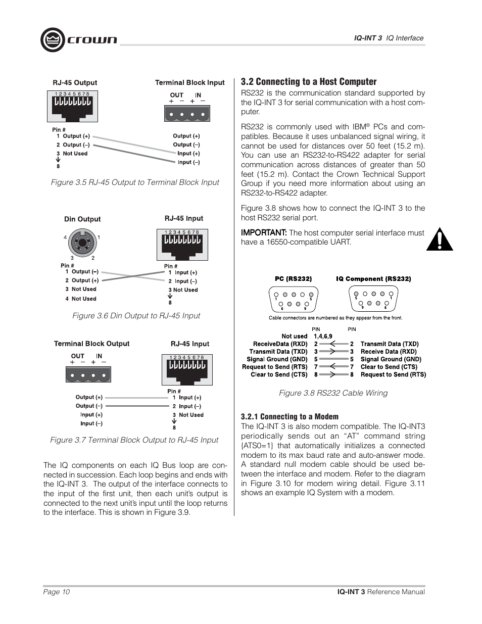 Crown Audio IQ-INT3 User Manual | Page 10 / 16
