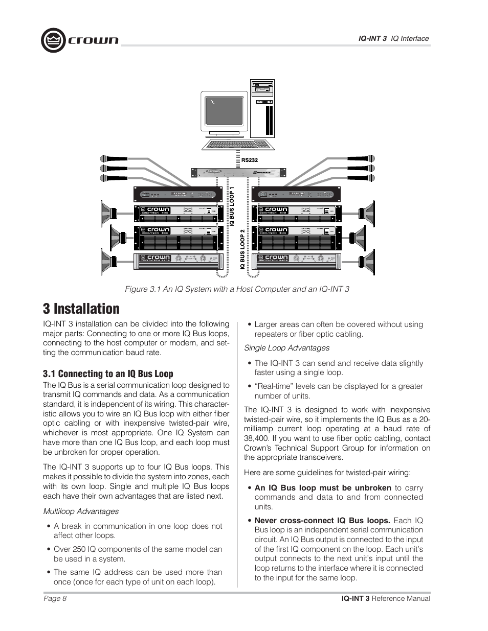 3 installation | Crown Audio IQ-INT3 User Manual | Page 8 / 16