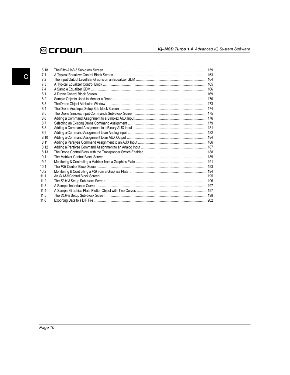 Crown Audio IQ-MSD Turbo Software User Manual | Page 10 / 222