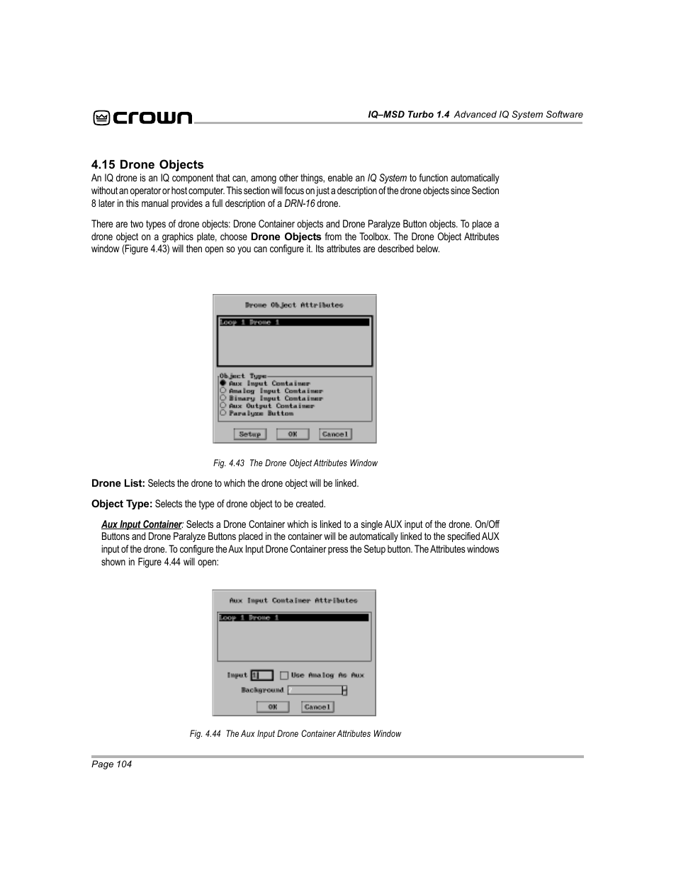 Crown Audio IQ-MSD Turbo Software User Manual | Page 104 / 222